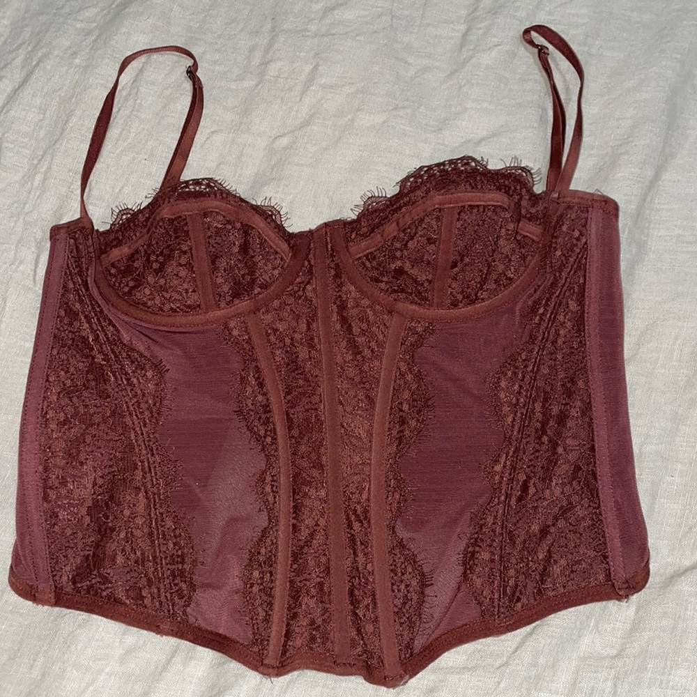 Urban outfitters corset top rust colored size small